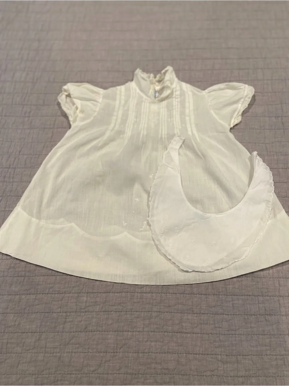 Vintage Pemae Philippine Handmade Baby Dress & Matching Bib Set-6 month
